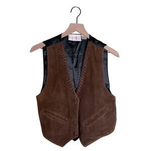 VNTG PASSPORTS leather stitch southwest cowboy western vest M